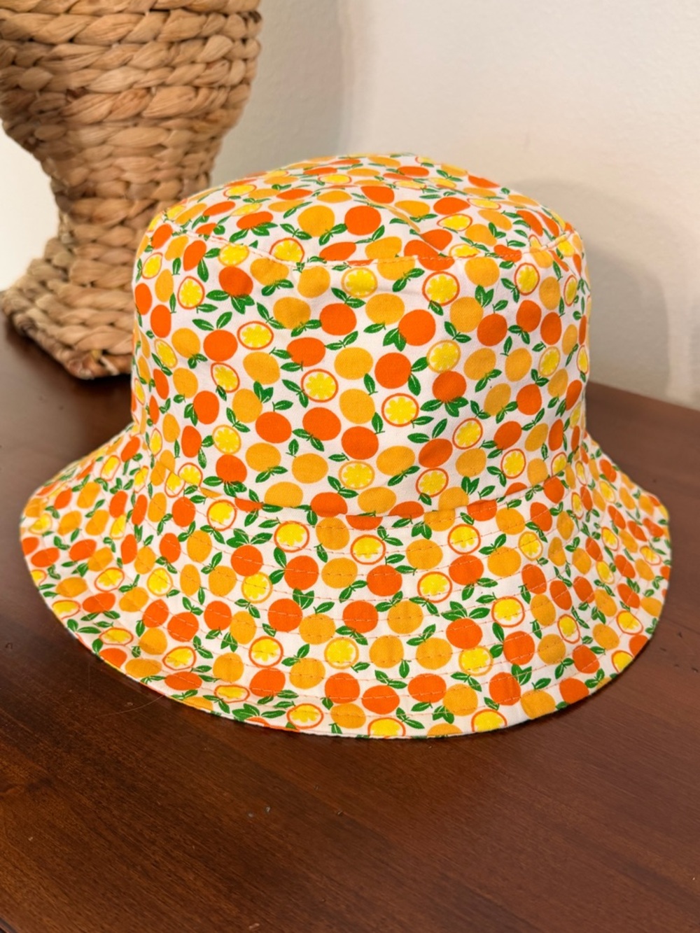 Rubi Citrus Print Summer Bucket Hat - Orange & Yellow